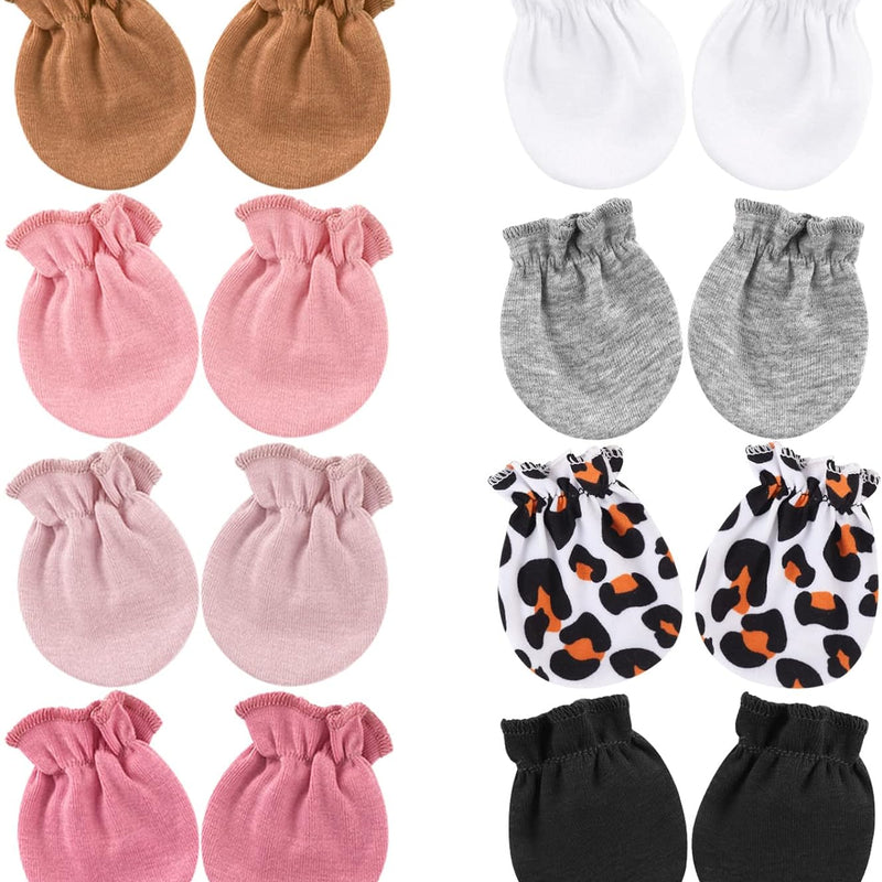 BQUBO Newborn Infant Toddler Mittens No Scratch Cotton Elastic Wrist Gloves Hypoallergenic for 0-6 Months Baby Boys Girls