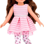 Glitter Girls – 14-Inch Fashion Doll – Brown Hair & Blue Eyes – Pink Dress, Glittery Shoes & Hairbow – Dolls for Girls 3+ Years – Bluebell