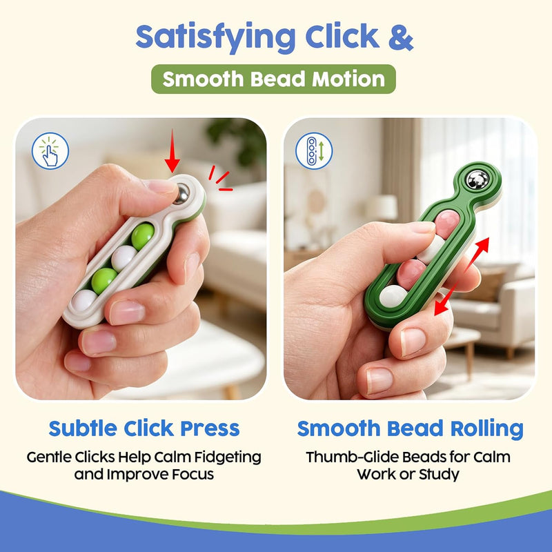 Fidget Toys Adults Stress Relief: 4 Pack Quiet Desk Fidget Clicker for ADHD Focus & Stress Relief, Sensory Desk Toy for Office, Meetings, Work, Travel