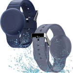 Waterproof Airtag compatible silicone bracelets for kids, 2 pack hidden wristband, lightweight tracker watch band