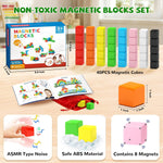 Hiwawind 40pcs Magnetic Blocks -Ideal Gifts for 3 4 5 6 Year Old,STEM Learning Toys for 3-5 Year Old Boys & Girls, Safe & Strong Building Blocks with ASMR Sounds,Classroom Must Haves