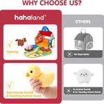 hahaland 6-12 month baby surprise barn with farm animals and real sounds - montessori toys for infants