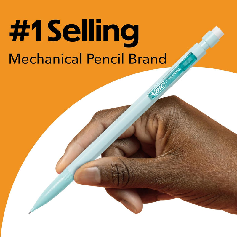 BIC Xtra-Smooth Pastel Mechanical Pencils with Erasers, Medium Point (0.7 mm), Bulk School Supplies for Students and Teachers, 40-Count Pack
