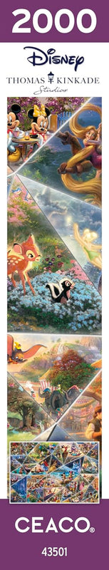 Buffalo Games Thomas Kinkade Disney Collage Jigsaw Puzzle, a 2000-Piece Premium Art Collection for Adults, Showcasing Immersive Disney Scenes and Proudly Made in the USA for an Enchanting Puzzling Experience.