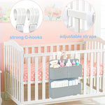 Hanging Diaper Organizer for Bassinet/Crib/Playpen/Playard – Hold 80+ Diapers - Changing Table Diaper Holder Attachment Accessories- Diaper Stacker Nursery Caddy Organizer (Gray)