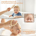 Baby Brush and Comb Set - 4 Piece Wooden Soft Bristle Hairbrush for Newborns, Baby Brush for Cradle Cap - Essentials Care Kit - Baby Shower Gift for Boys & Girls