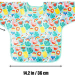 PandaEar 5 Pack Baby Long Sleeve Bibs| Waterproof Full Sleeve Bib for Baby Infant Toddler 6-36 Months