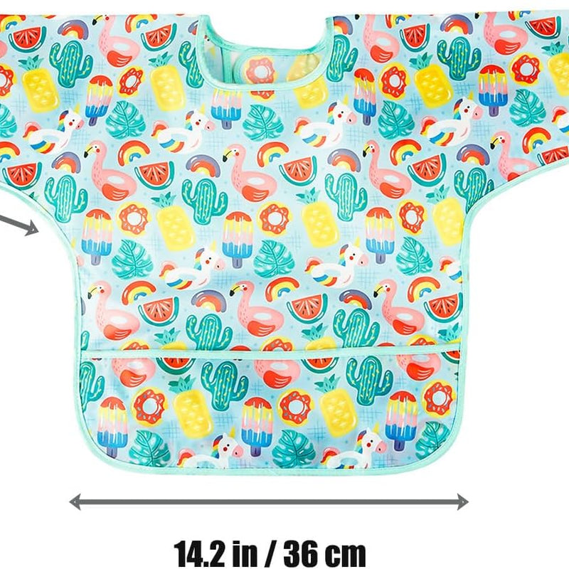 PandaEar 5 Pack Baby Long Sleeve Bibs| Waterproof Full Sleeve Bib for Baby Infant Toddler 6-36 Months