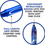 BIC Gelocity Quick Dry Blue Gel Pens, Medium Point (0.7 mm), School Supplies for Students and Teachers, with Full Grip, 12-Count Pack in Blue