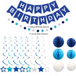 Vibrant Birthday Decorations: Happy Birthday Banner, Honeycomb Balls, Hanging Swirls, Garland for Men, Women, Boys, Girls
