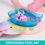 Gabby's Dollhouse, Purr-ific Pool Playset with Gabby and Mercat Figures, Color-Changing Mermaid Tails and Pool Accessories Kids Toys for Ages 3 and Up