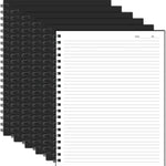Lined Spiral Notebook A4 Large Black Journal 8.5" x 11"-4 Pack 7mm College Ruled Hardcover Notebooks 160 Pages 100GSM Thick Paper for Note Taking School Office Supplies