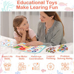 Teefrye Toddler Busy Board Montessori Toy for Toddlers 1-3 Year Old with Preschool Learning Fine Motor Skills Toy Quiet Book Gift for Kids