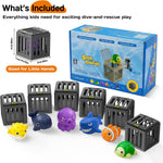 Tikduck Pool Diving Toys for Kids, Underwater Swim Game Set with 6 Floating Sea Animals & 6 Dive Cages, Summer Water Toys for Pool, Bath & Beach Play, Birthday Gift for Boys Girls Ages 3-12