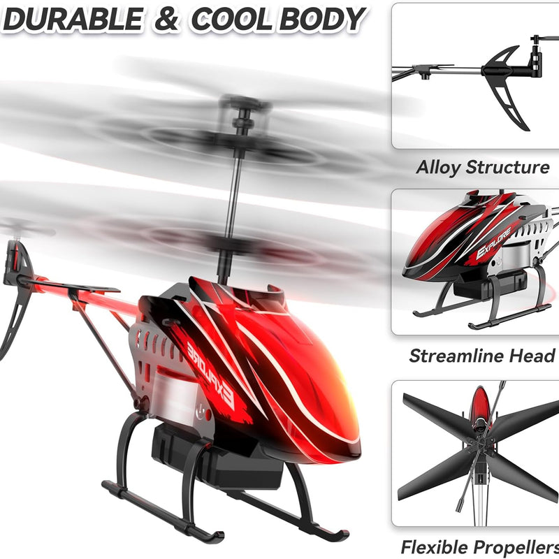 BUSSGO RC Helicopter with 30Mins Flight, 7+1 LED Light Modes, Altitude Hold, RC Toys for Boys and Girls