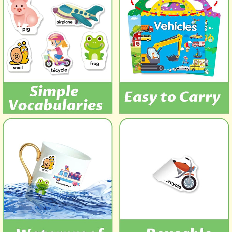 Walenced Reusable Sticker Book for Toddlers, Stickers for Kids, Toddler Toy | Toddler Craft Activities, Toddler Travel Toys, Boy Girl Birthday Gifts, Airplane Travel & Road Trip Essentials Kids