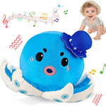 Musical Crawling Crab Plush Toy - 40 Songs & Recording, Sensory Toy for Toddlers 1-3