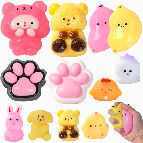 Taba Squishy Fidget Toys 12Pcs, Stress Relief Sensory Squeeze Toys for Kids 4-8 8-12, Kawaii Taba Squishies for Party Favors, Classroom, Birthday Gifts Goodie Bag Stocking Stuffers