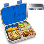 BOSEDSANG Stainless Steel Kids Leak-Resistant Bento Lunch Box, 3-Compartments with Silicone Container, Dishwasher-Safe, Child-Friendly Design for School, Picnics & Travel,BPA-Free(Pink)