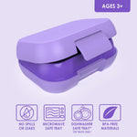 Bentgo Kids Snack - 2 Compartment Leak-Proof Bento Box Container for Snacks and Small Meals, Easy-Open Latch, Dishwasher Safe, BPA-Free for School, Daycare, & Sports - Ideal for Ages 3+ (Purple)