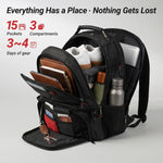 YOREPEK Large Laptop Backpack for Men, Heavy Duty Travel Backpack Carry On Flight Approved, 17 Inch College Work Bookbag, Water Resistant Business Backpack for Men Women, mochilas para hombres
