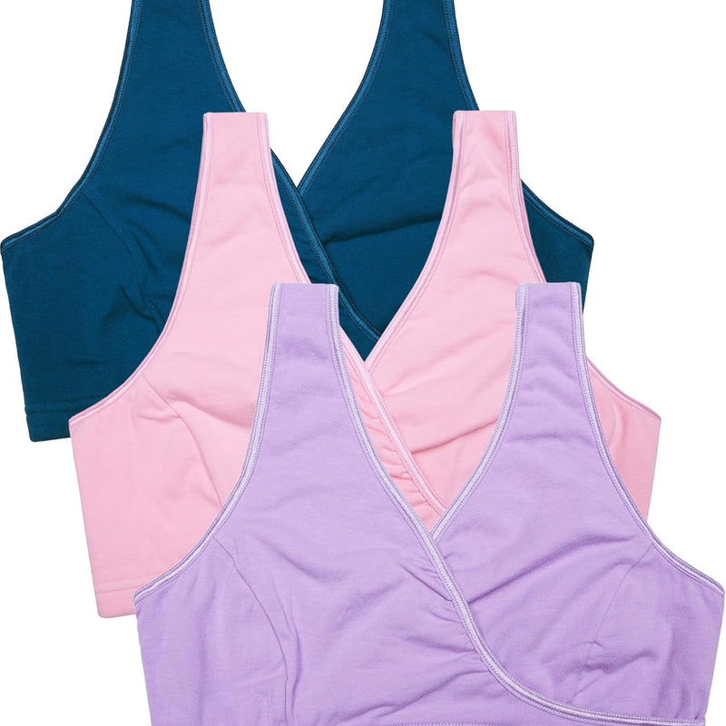 CAKYE 3 Pack Maternity Nursing Sleep Bra Breastfeeding Cotton Bralette