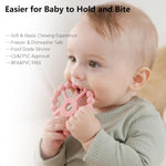 3 Pack Silicone Teething Ring Toys for Babies 0-6 Months, Seposeve Toddler Teethers for 6-12 Months, 12-24 Months, Purple Pink White