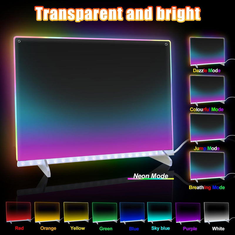 16'' Colorful LED Drawing Board for Kids with 8 RGB Light Modes and 13 Effects - White Tracing Book
