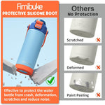 Fimibuke 18oz Kids Insulated Water Bottle with 2-in-1 Straw & Spout Lid | Leak Proof 18/8 Stainless Steel Vacuum Tumbler with Pop-Open Lid, BPA-Free Kids Cup for Travel School Girl Boy Toddler 2 Pack