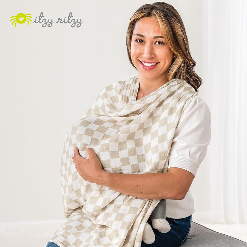 Itzy Ritzy Breastfeeding Boss Multi-Use Baby Wrap & Cover (Checkerboard)