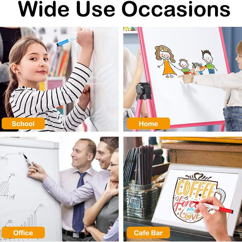 Shuttle Art Magnetic Whiteboard Markers, 20 Pieces Fine Tip and Eraser, Dry Erase Whiteboard Markers, for Writing on Whiteboards, Weekly Planner, Glass for School Office Home