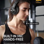 Picun B8 Bluetooth Headphones, 120H Playtime Headphone Wireless Bluetooth with 3 EQ Modes, Low Latency, Hands-Free Calls, Over Ear Headphones for Travel Home Office Cellphone PC Black