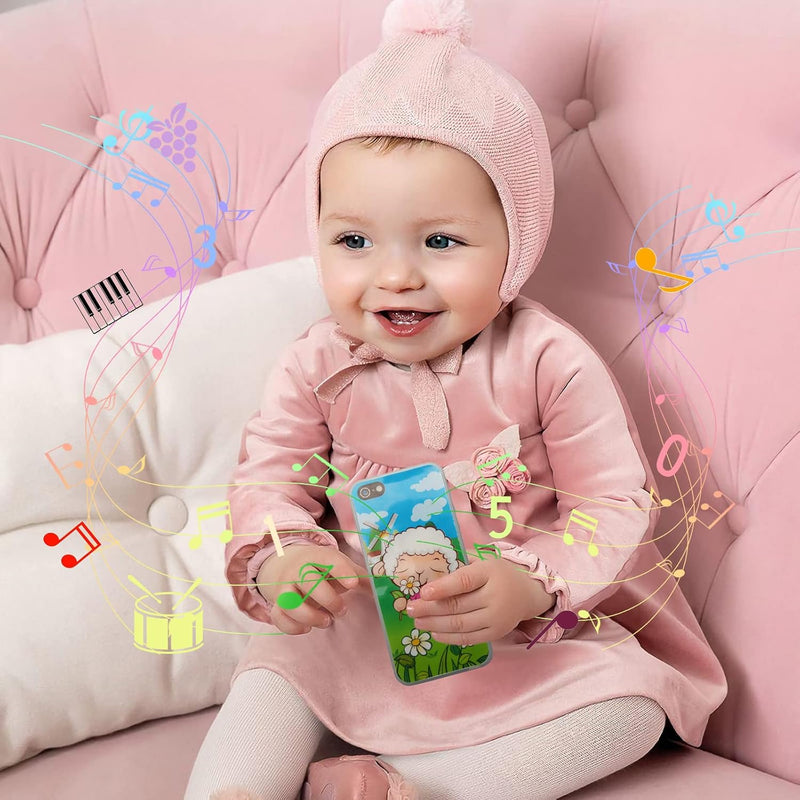 Wolmund Toy Learning Play Cell Phone with 8 Functions and Dazzling Lights for Toddler and Baby