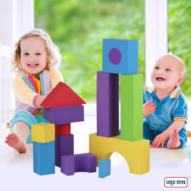 LOLO TOYS Large Building Foam Blocks - Giant Jumbo Big Blocks for Toddlers (30 Pieces)