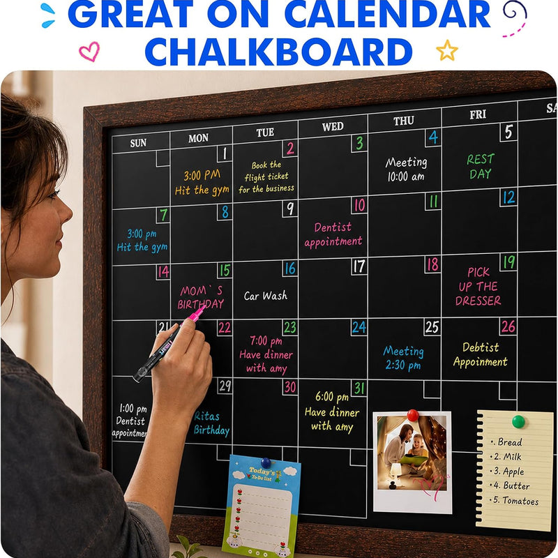 Timart Extra Fine Tip Chalk Markers (8 Pack 1mm Point), Liquid Chalk Pens - Dry Erase Marker Pens for Blackboard, Chalkboards, Windows, Glass, Bistro, Cars, Signs, Chalkboard Labels Included