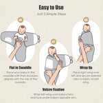 SWEET DOLPHIN 3-Pack Baby Swaddle Sleep Sacks - Newborn Swaddle Blanket with Soft Cotton - Ergonomic Wrap for Boys and Girls, 0-3 Months, Grey
