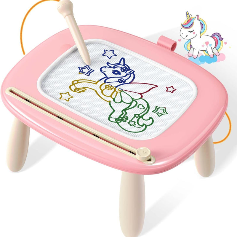 Seimome Magnetic Drawing Board, Toddler Girl Toys for 1-3 Year Old, Doodle Board Learning and Educational Kids Toys for 1 2 3 Year Old Baby Birthday GIF- Pink