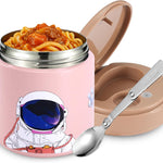 Thermo for Hot Food Kids - 15.2oz, Leak Proof Insulated Food Jar, Soup Thermo, Insulated Lunch Containers, Termos Para Comida Caliente, Wide Mouth Lunch Box with Folding Spoon and Handle
