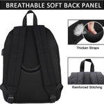 SUPACOOL Casual Laptop Backpack for Men and Women, Work backpack, Black Backpacks, College School Backpack for Boys and Girls, Lightweight Travel Back Pack(Black)