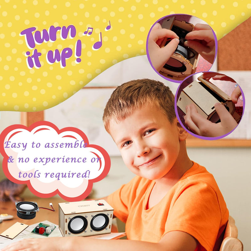 STEM Speaker Kit: Build Your Own Bluetooth Speaker for Kids & Adults - Science Experiment Electronics DIY Set
