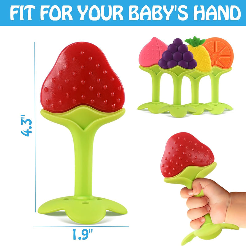 Tinabless Infant Teething Keys Set, BPA-Free and Organic, 5-Piece Silicone Baby Teether