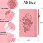 Lined Journal Notebook 365 Pages, A5 Leather Journals for Writing Women & Men, Hardcover Notebook with 100GSM Thick Paper, Daily Journal Notebook for Travel, Work, School, Note Taking, College Ruled