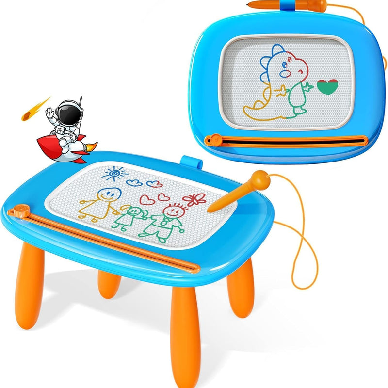 Toddler Girl Toys - Kikidex Magnetic Drawing Board, 1-2 Year Old, Light Blue, Doodle Board Pad Learning and Educational Toys