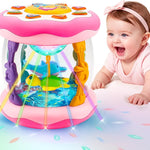 Baby Girl Toys Tummy Time Musical Light Up Ocean Rotating Projector Gifts | Infant Aquarium Crawling Walking Learning Toys Newborn Must Have Babies Girls First Birthday Shower Gifts
