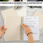 Aesthetic Thick Spiral Notebook With Tabs - Premium Journal For Women Size B5 - College Ruled Note Book With 300 Lined Pages and Dividers - Perfect For Writing And Staying Organized at Work or School
