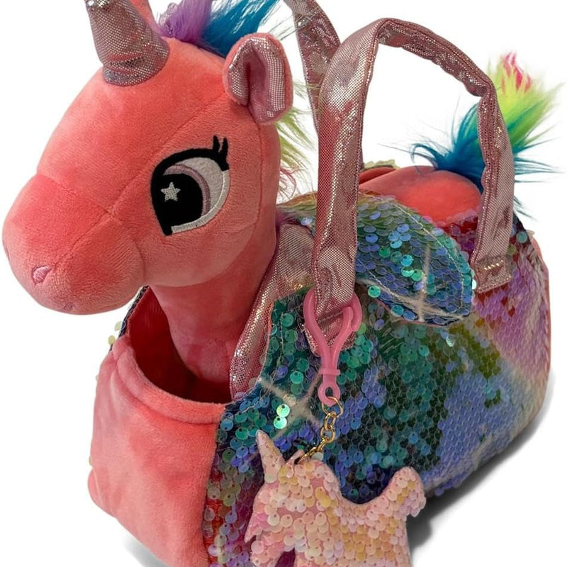 Little Jupiter Plush Pet Set w/Purse - Stuffed Animals for Girls - Unicorn Plush - Stuffed Plushies - Gift for Age 4-5 - 6-7 yrs (White Unicorn)