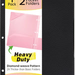 Sooez 6 Pack 2-Pocket Folders Heavy Duty, Plastic Folders with Pockets 3 Hole Punched, Pockets Folder for 3 Ring Binder with Writable Label, Letter Size, Pastels