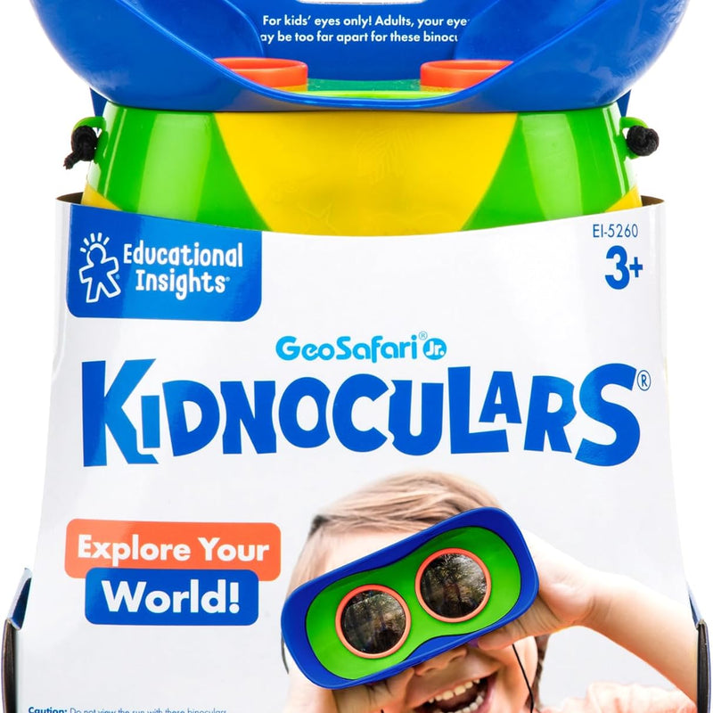 Educational Insights GeoSafari Kidnoculars - Lightweight, 2x Magnification Binoculars for Kids Ages 4-8