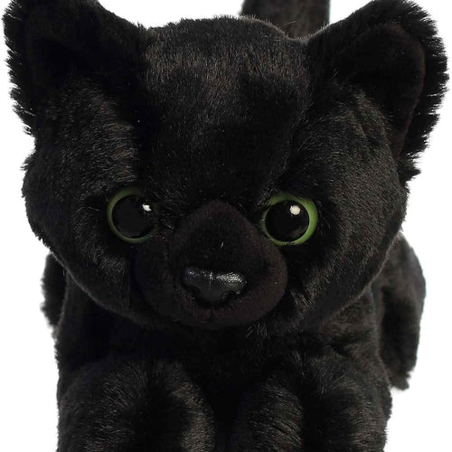 Aurora® Adorable Mini Flopsie™ Twilight Cat™ Stuffed Animal - Mini Companions Ready for Playful Adventures - for Kids All Ages, Toddlers, Adults, and Families - Black 8.5 Inches