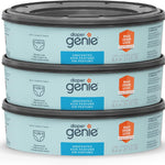 The Diaper Genie Unscented Round Refill 3-pack, with continuous film can hold up to 810 newborn-sized diapers per refill.